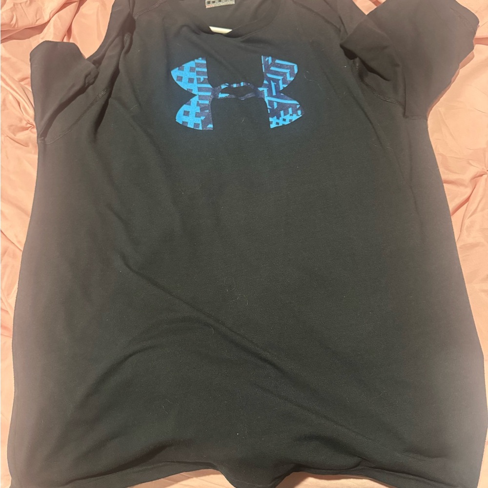 Under Armour Black Tee with Geometric Blue Logo